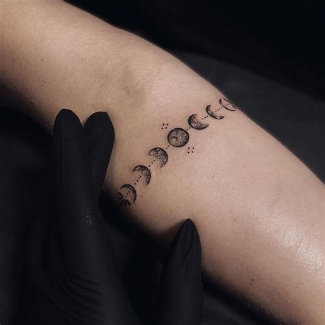 Phases Of The Moon Wrist Tattoo