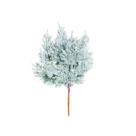 Galho Folhas Nevado Verde Escuro Branco 20cm 1 Unidade Cromus