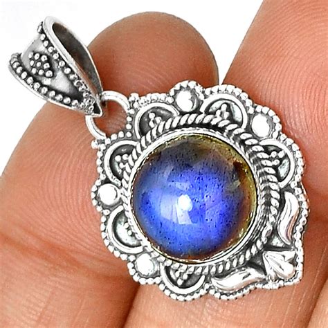 Pendentif Protection Labradorite Monture Argent 925 Ref 1995