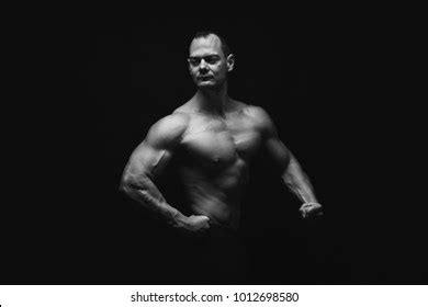 Strong Athletic Man Bodybuilder Naked Torso Stock Photo 1014443959
