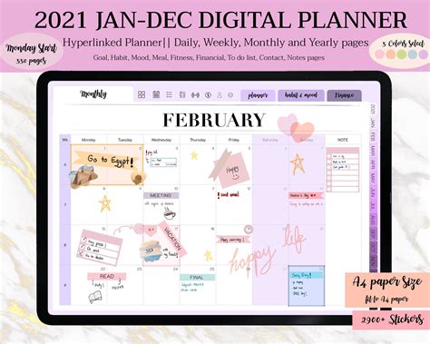 Free Digital Planner 2021 For Goodnotes Notability Xodo 5fb Finance