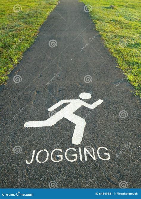 Jogging Track With Sign Stock Image Image Of Sign Track 64849581