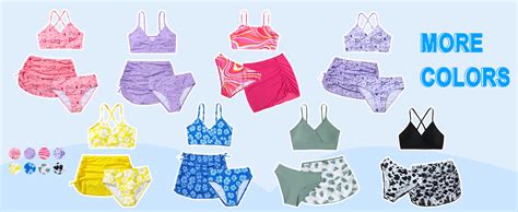 Amazon Cozyease Girls Piece Set Floral Print Bikini Swimsuit With Drawstring Beach Skirt