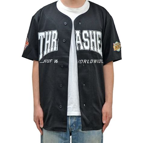 楽天市場割引クーポン配布中 HUF THRASHER ハフ スラッシャー ベースボール ジャージ CENTER FIELD