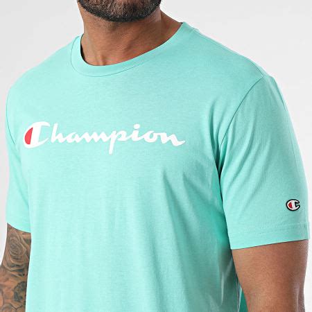 champion tee shirt  rond  bleu turquoise