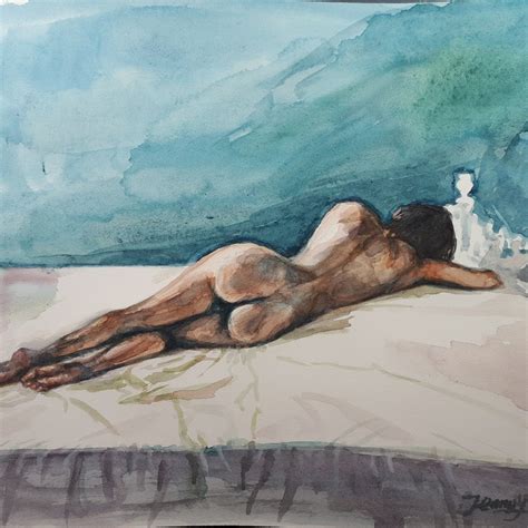 Watercolor Nude Etsy