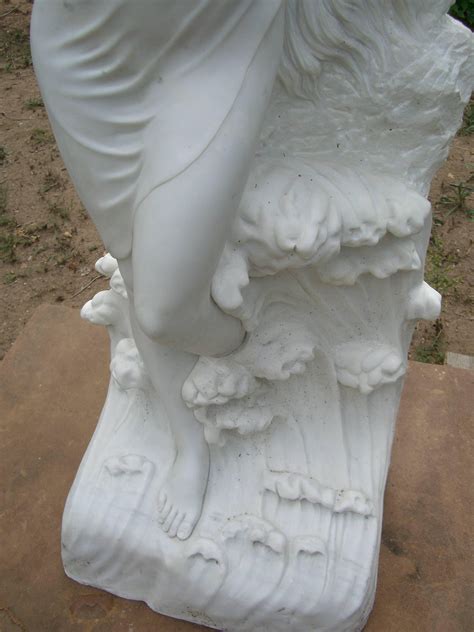 Unknown Andromeda White Marble Female Figure Waves Chain Nude Classical Sculpture For