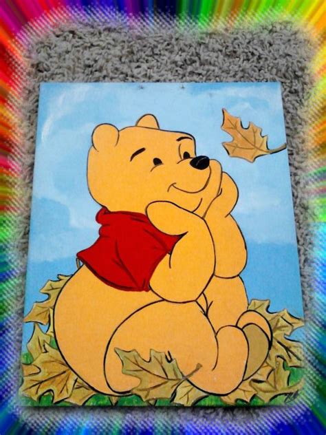 Winnie The Pooh Painting Disney Canvas Art Cartoon Painting Simple