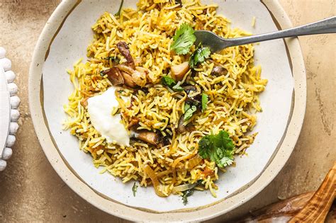 Mushroom Biryani Recipe Step By Step Stovetop Instructions Home