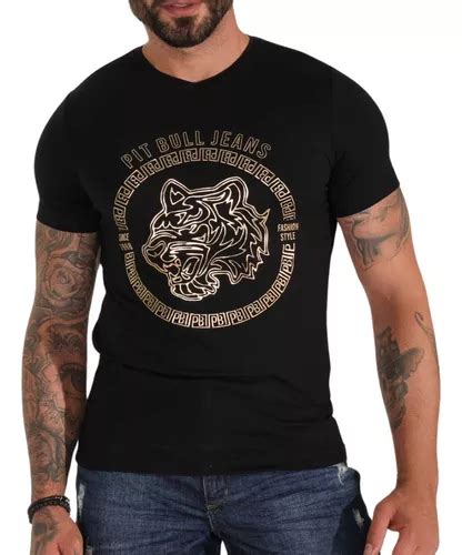 Camiseta Masculina Pit Bull Jeans Nova Cole O Frete Gr Tis