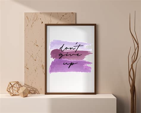 Motivational Wall Art Don T Give Up Motivational Etsy Uk