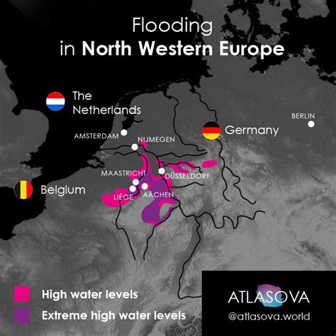 Atlasova On Twitter Map Showing The Current Flooding In West Europe