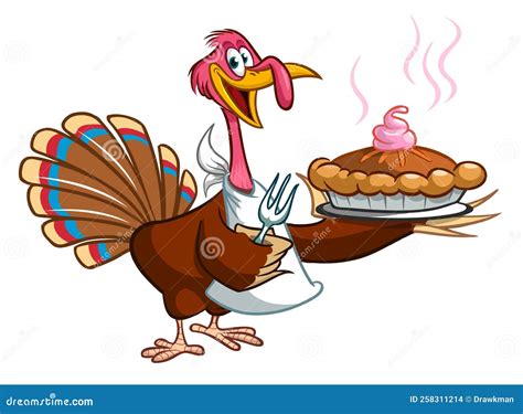 Cartoon Happy Cute Thanksgiving Turkey Bird Vector Illustration