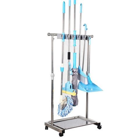 Tarye Movable Mop Broom Holder Put Wet Mops Floor Standing Cleaning