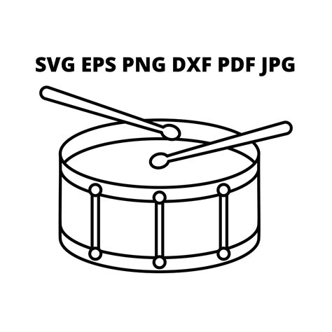 Black And White Drum SVG Clipart Band Instrument Image Etsy Canada