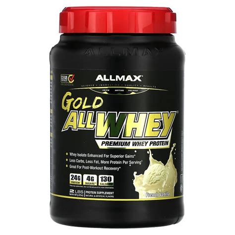 ALLMAX Gold AllWhey Premium Whey Protein French Vanilla 2 Lbs 907 G