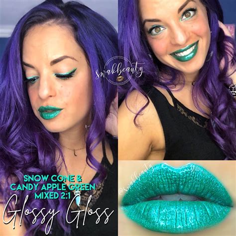 Motd Mermaid Tail Snow Cone And Candy Apple Green Lipsense As Upper