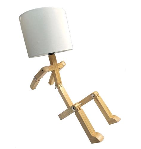 Lampe de bureau Emil bonhomme articulé en bois