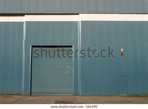 Detail Industrial Storage Unit Roller Shutter Stock Photo