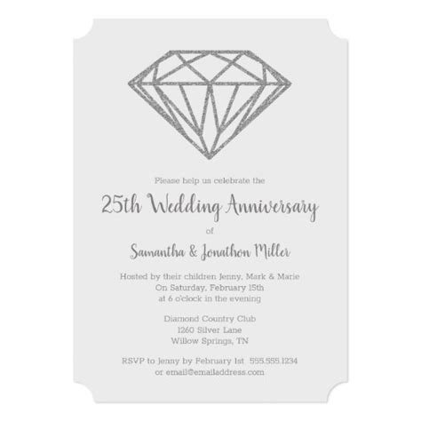 Diamond 60th Wedding Anniversary Invitation