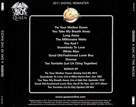 Car Tula Trasera De Queen A Day At The Races Deluxe Edition Portada