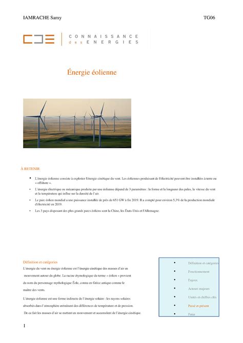 Articleeolienne ARTICLE EOLIENNE Définition et catégories