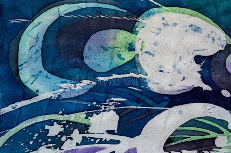 Feathers Of Peacock Turquoise Hot Batik Background Texture Stock Illustration Illustration