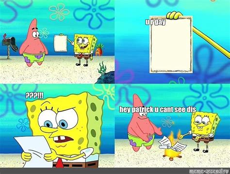 Сomics meme u r gay hey patrick u cant see dis Comics Meme arsenal