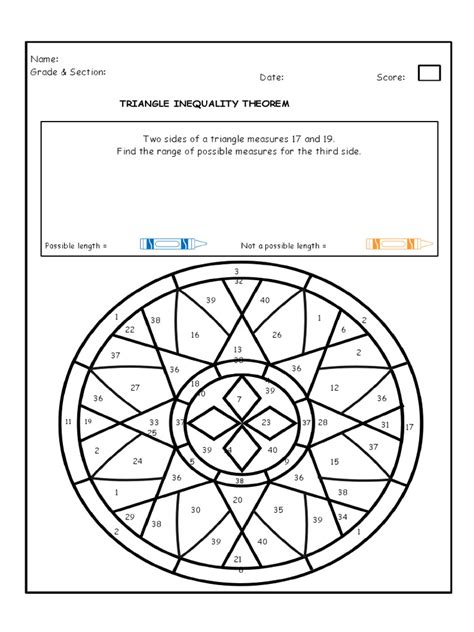 Triangle Inequality Theorem Worksheet | PDF | Triangle | Mathematics