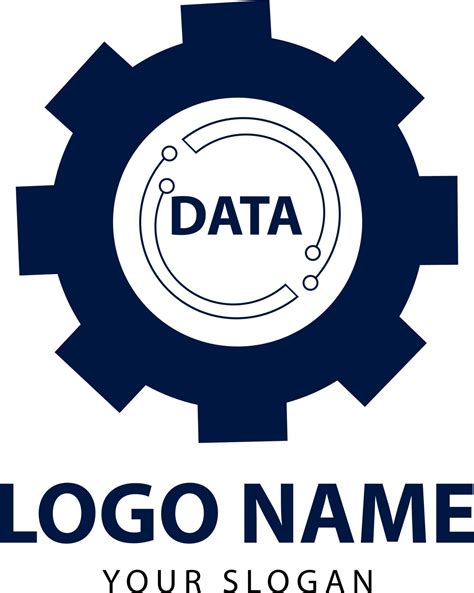 simple unique  iconic data gear logo data logo  vector art