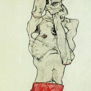 Seated Nude 1917 Painting By Egon Schiele Fine Art America