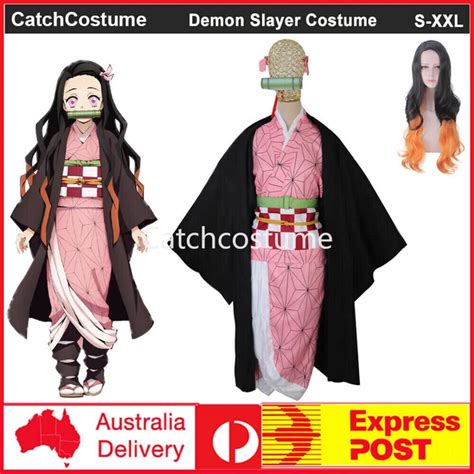 Demon Slayer Kamado Nezuko Cosplay Costume Summer Beach Bikini Swimsuit Swimwear Eur