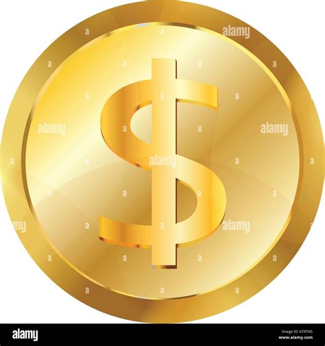 Dollar Gold Coin Icon Realistic Style Stock Vector Image And Art Alamy