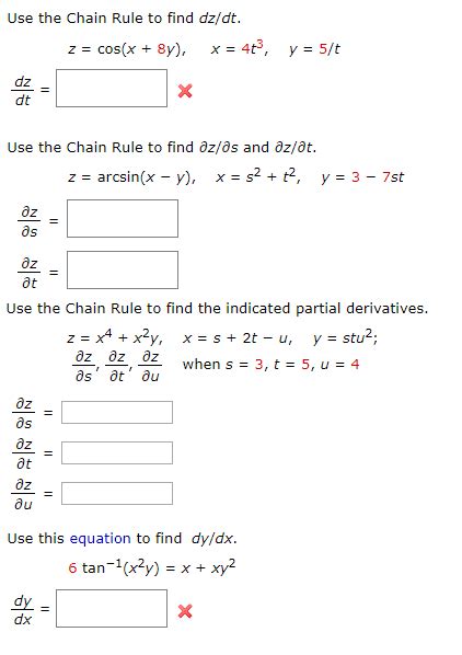 Solved Use The Chain Rule To Find Dz Dt Dz Dt Use The Chain Chegg