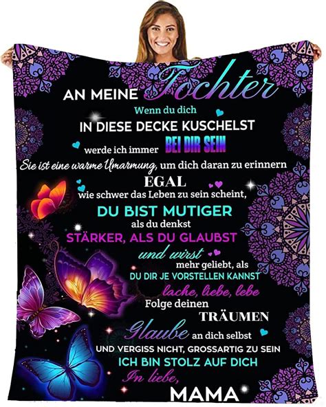 LANGSHI Geschenke für Tochter to Meine Tochter Decke von Mama