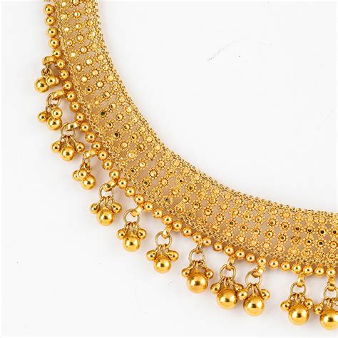 22 Carat Gold Wide Jali Choker Necklace Purejewels Uk