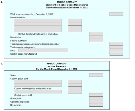 Solved B Pr 18 4b Manufacturing Income Statement