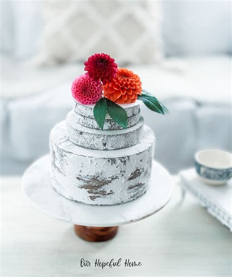 Our Hopeful Home How To Decorate A Faux Naked Cake With Fresh Flowers
