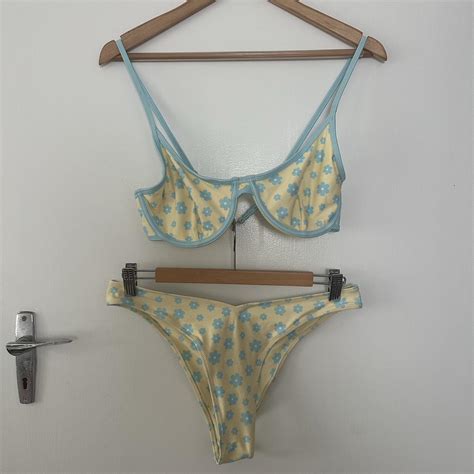 Retro Style Flower Bikini Set Ive Never Worn Depop