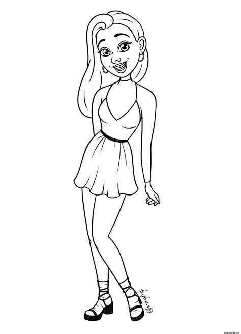 Coloriage Fille Ado Avec Une Jolie Robe Jecolorie