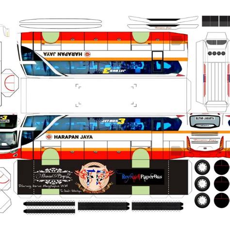 Pola Papercraft Bus Indonesia Paper Crafts Paper Aircraft Paper Toys ...