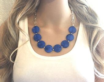 Royal Blue Necklace Set Etsy