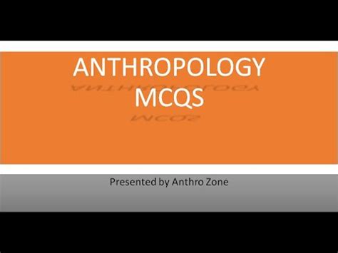 Anthropology Mcqs For All Exams Net Set Anthro Zone Youtube