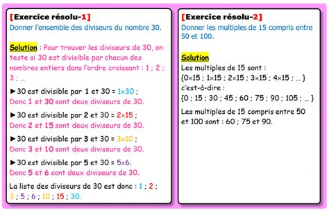 Cours Diviseurs Multiples Nombres Premiers 4e Automaths