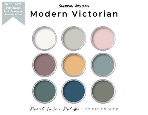 Sherwin Williams Victorian Paint Color Palette Whole House Etsy Canada