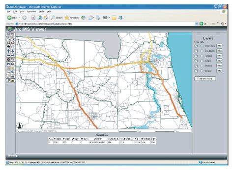 arcims display   real time precipitation volume