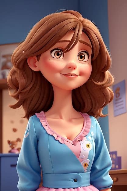 Premium AI Image A Cute 3d Cartoon Girl Photo Ai Generated