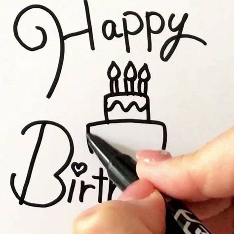 handwritten message card  birthday illustration