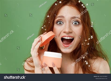 Beautiful Surprised Half Naked Topless Redhead Stock Photo Shutterstock
