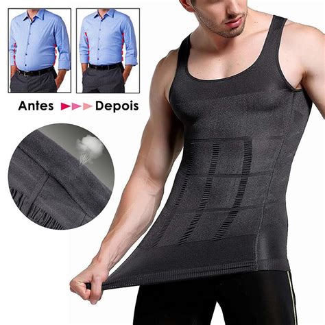 Cinta Abdominal Regata Masculina Modeladora Compressao Slim Diminuir